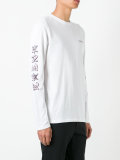 long sleeve typography print T-shirt