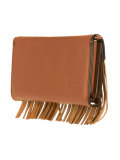removable strap fringed clutch