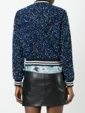 sequin embroidery cropped bomber jacket