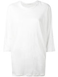 three-quarters sleeve sheer T-shirt