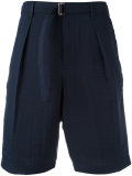 striped knee length shorts