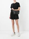 embossed logo shoulder bag