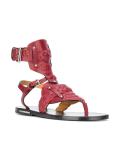 ankle buckle vamp sandals