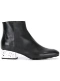 metallic hammered heel boots