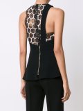 lace inset sleeveless blouse