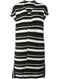 striped v-neck long cardigan
