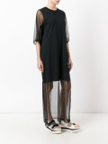 sheer sleeve T-shirt dress