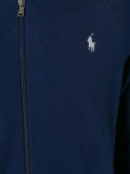 embroidered logo zip up cardigan 