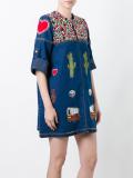 embellished denim dress