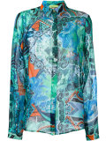 sheer patterned shirt