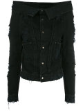 off-shoulder denim jacket