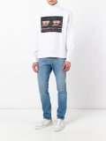 turtle neck printed sweatshirt