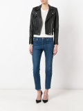 zipped biker jacket 