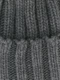 ribbed fur pom pom beanie