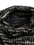 frayed woven shoulder bag
