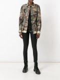 embroidered camouflage print jacket