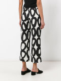 geometric print cropped trousers