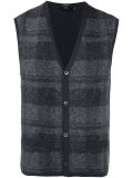 plaid cardigan vest