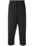 striped cropped tapered trousers