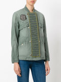 embellished panel bomber jacket