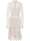 mesh overlay shirt dress