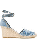 Valentino Garavani Rockstud草编鞋