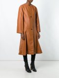 button down flared coat