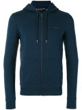 logo plaque zip hoodie 