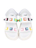 geometric studded sandals