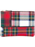 plaid patchwork zipped purse