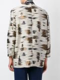 pom-pom trim jacquard coat 