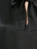 cropped neck-tie blouse 