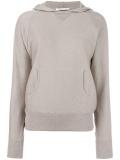 contrast trimmed hooded sweatshirt 