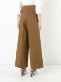 pleated high-waisted trousers