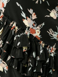 floral print asymmetric skirt 