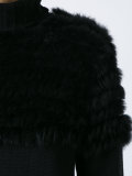 fur trim knit top