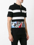 multi-print polo top