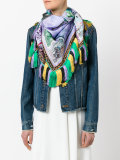 printed tassel trim scarf 