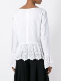boat neck flared blouse