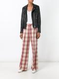 plaid straight trousers