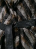 striped furred effect jacket