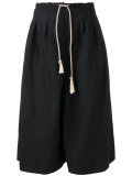 drawstring knee length shorts