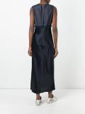 frayed detail midi dress