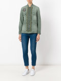 embellished panel bomber jacket