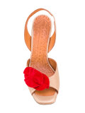 red ruffle sandals