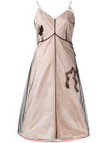 sheer layered flared dress