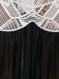 lace panel pleated skirt 