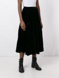 gathered velvet skirt