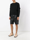 leather cargo shorts