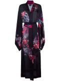 dahlia print long kimono